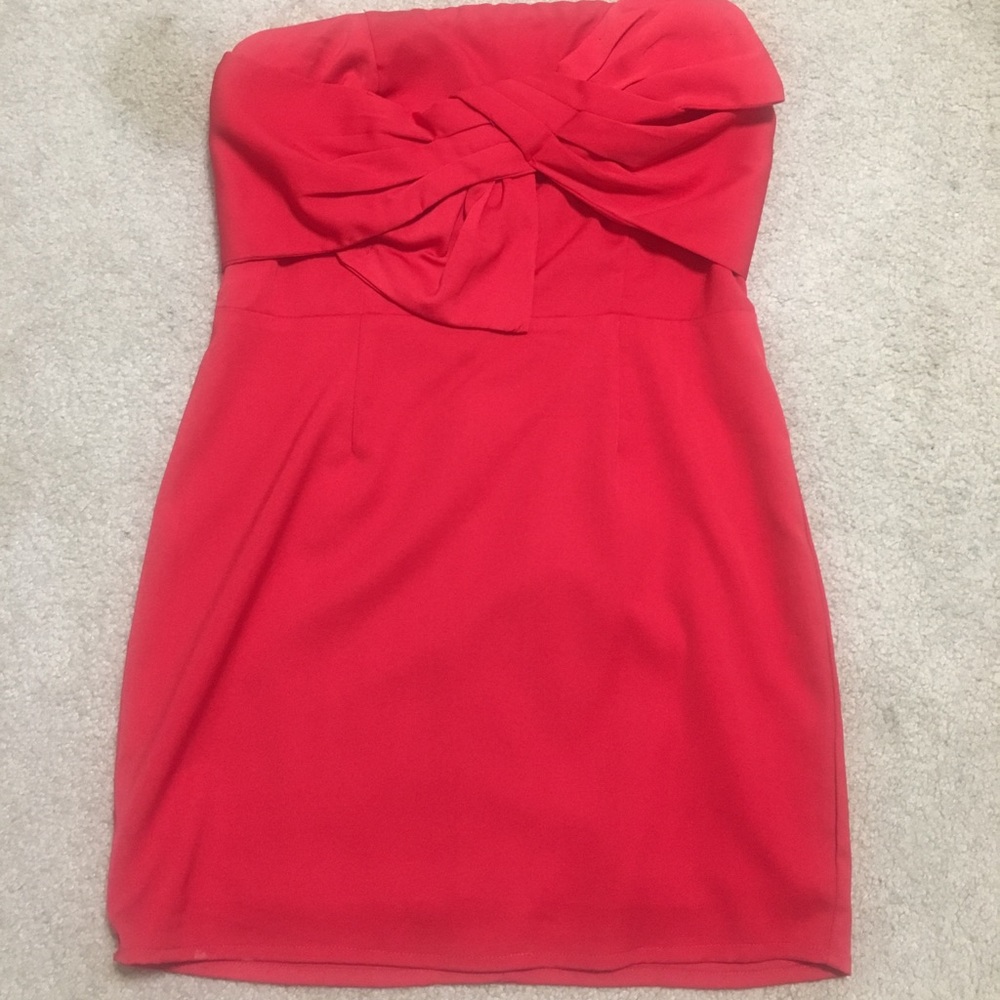Red bow mini dress
